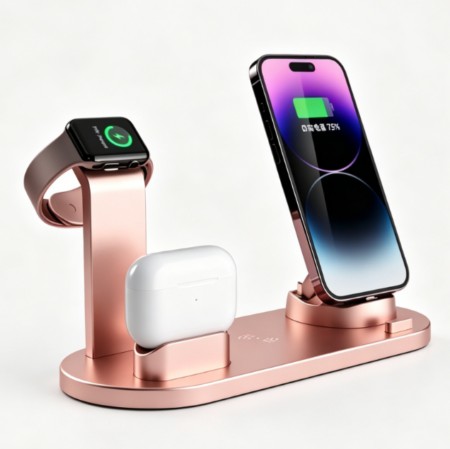 VelqariLiving 4-in-1 Wireless Charging Station — Fast Charge for iPhone, AirPods & Apple Watch