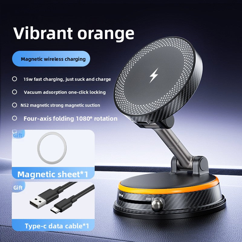 Magnetic Car Phone Mount with 15W Wireless Charging