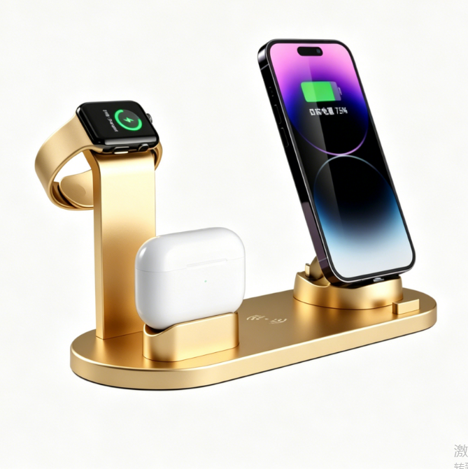 VelqariLiving 4-in-1 Wireless Charging Station — Fast Charge for iPhone, AirPods & Apple Watch