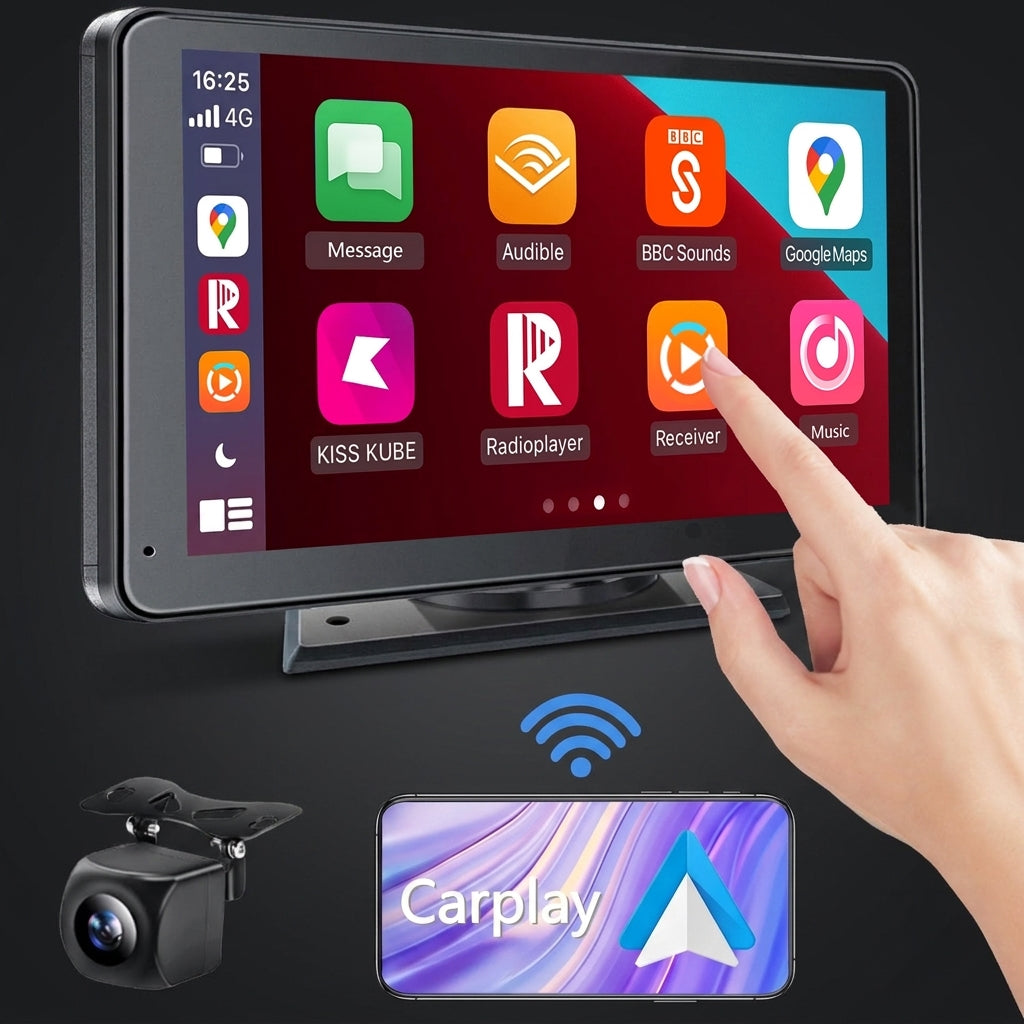 7" Wireless CarPlay & Android Auto Portable Car Screen