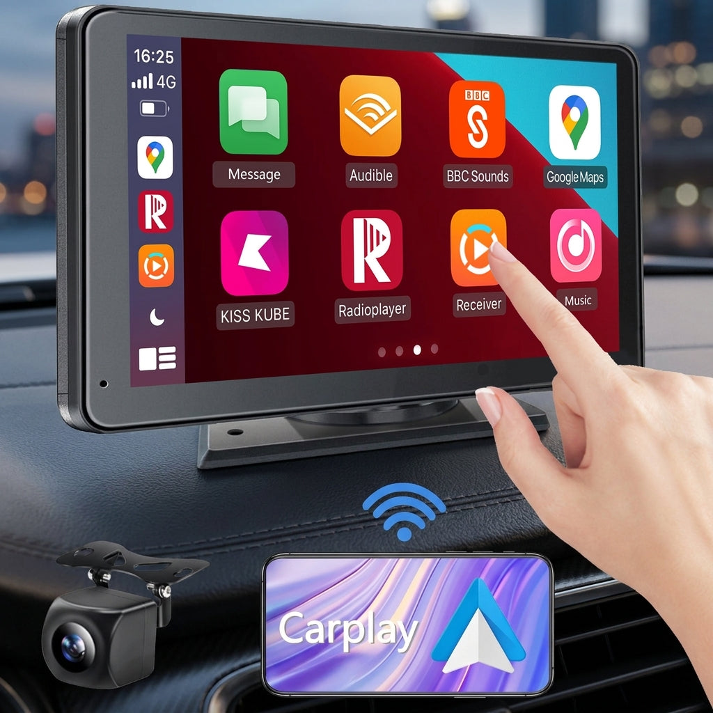 7" Wireless CarPlay & Android Auto Portable Car Screen