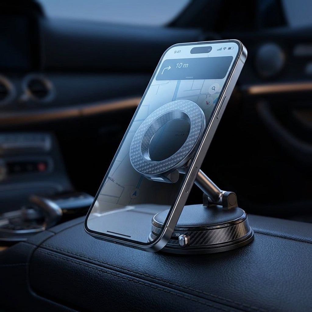 Magnetic Car Phone Mount with 15W Wireless Charging