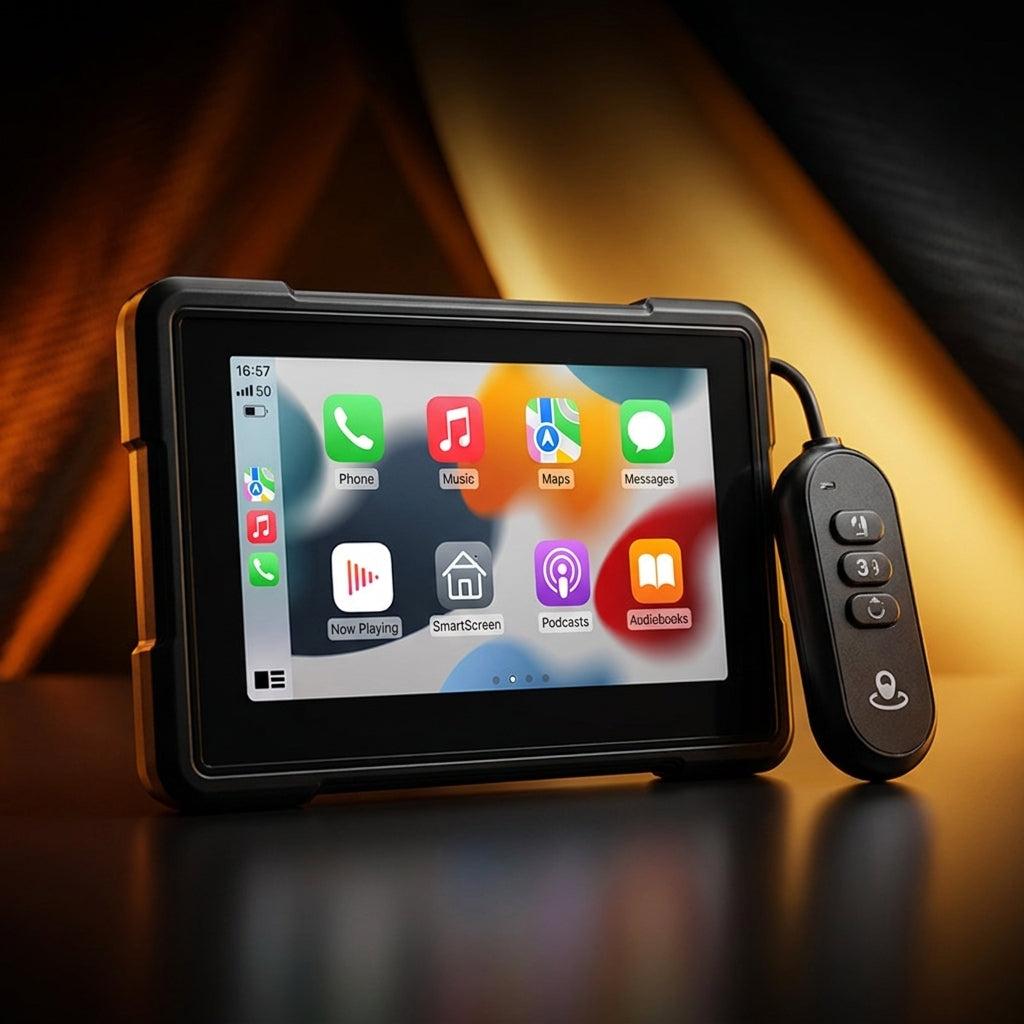 VelqariLiving Moto Dash Cam Pro — 6.25" Display with Apple CarPlay & Android Auto