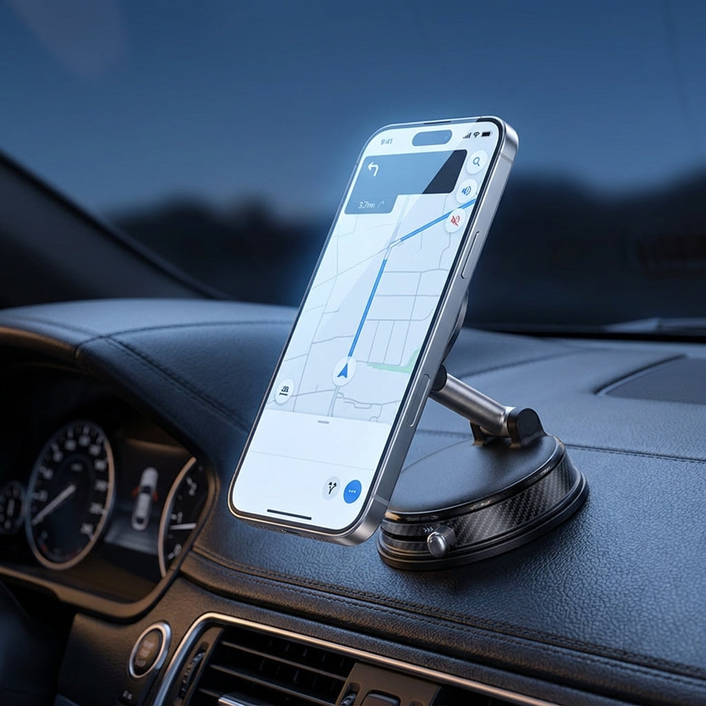 Magnetic Car Phone Mount with 15W Wireless Charging
